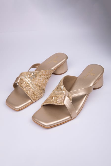 SCHON ZAPATO Zari Sequin Bead Embroidered Heels 