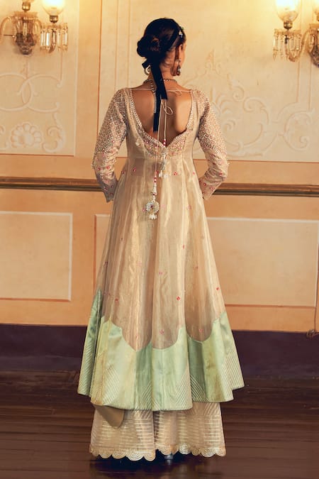 Aditi Gupta Silk Zardosi Embroidered Jacket & Sharara Set 