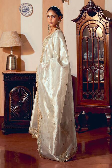 Aditi Gupta Gold Jacquard, Silk Zari, Paisley Zardosi Embroidered Anarkali With Dupatta at Aza Fashions Aditi Gupta_Gold Jacquard, Silk Zari, Paisley Zardosi Embroidered Anarkali With Dupatta _at_Aza_Fashions