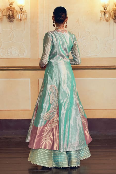 Aditi Gupta Zari Embroidered Jacket & Sharara Set 