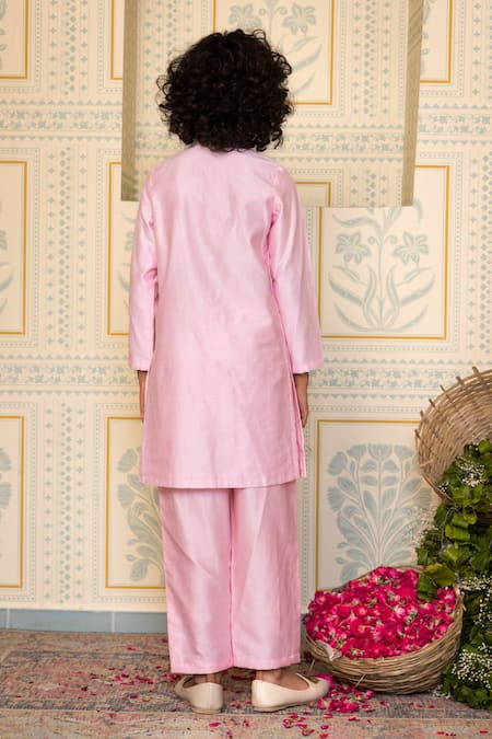 Mini Trails Pintuck Detailed Cotton Kurta Set 