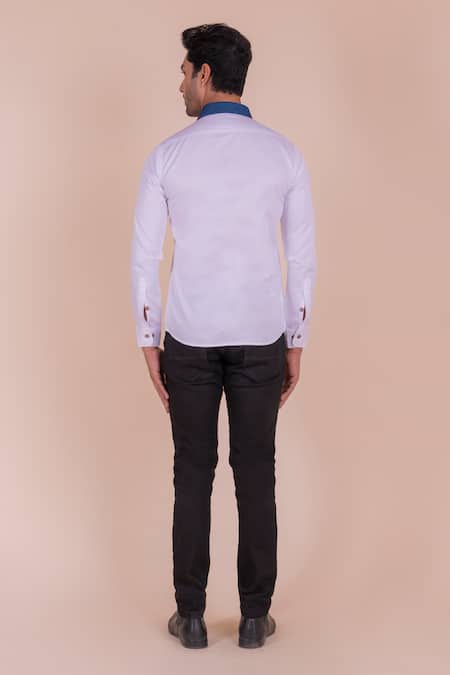 Design O Stitch Cross Detailed Denim Shirt For Kids