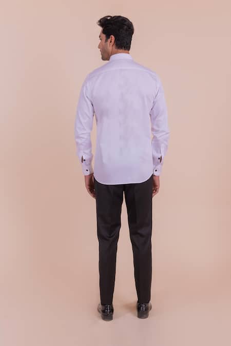 Design O Stitch Bird Embroidered Cotton Shirt For Kids