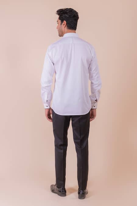 Design O Stitch Tiger Face Embroidered Cotton Shirt For Kids