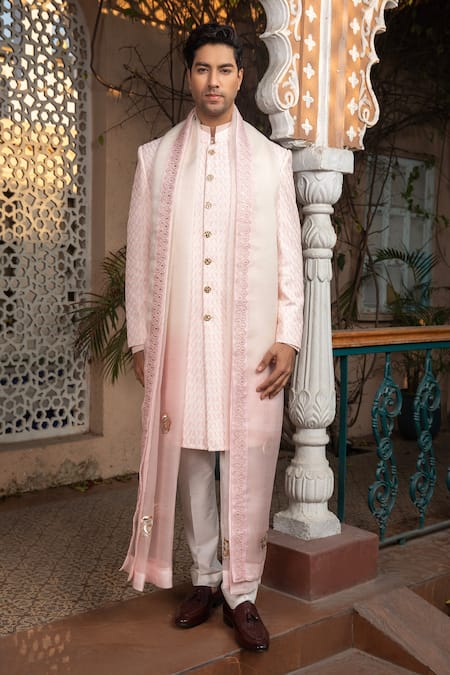 DESIGN O STITCH Hand Embroidered Sherwani Set 