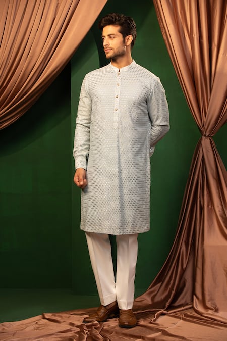 DESIGN O STITCH Sequins Embroidered Kurta With Pant 