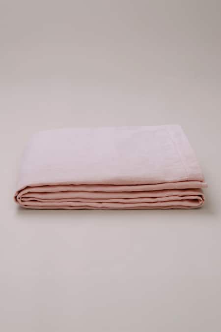 Buy Saphed Pink 100% Pure European Linen Plain Gulabjal King Duvet Cover Buy_Saphed_Pink 100% Pure European Linen Plain Gulabjal King Duvet Cover