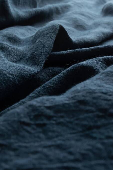 Saphed Blue 100% Pure European Linen Plain King Duvet Cover Online at Aza Fashions Saphed_Blue 100% Pure European Linen Plain King Duvet Cover_Online_at_Aza_Fashions