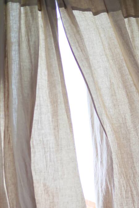 Buy Saphed Cream 100% Pure European Linen Plain Undyed Curtain - Single Pc Online at Aza Fashions Buy_Saphed_Cream 100% Pure European Linen Plain Undyed Curtain - Single Pc_Online_at_Aza_Fashions