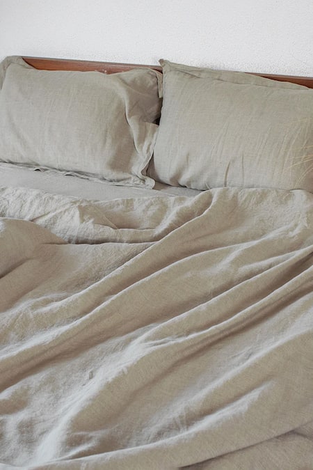 Saphed Undyed King Sized Linen Duvet Cover 