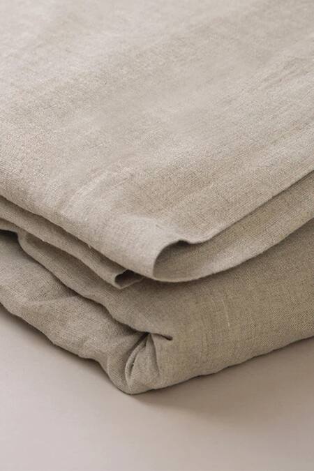 Buy Saphed Cream 100% Pure European Linen Plain Undyed King Sized Duvet Cover Online at Aza Fashions Buy_Saphed_Cream 100% Pure European Linen Plain Undyed King Sized Duvet Cover_Online_at_Aza_Fashions