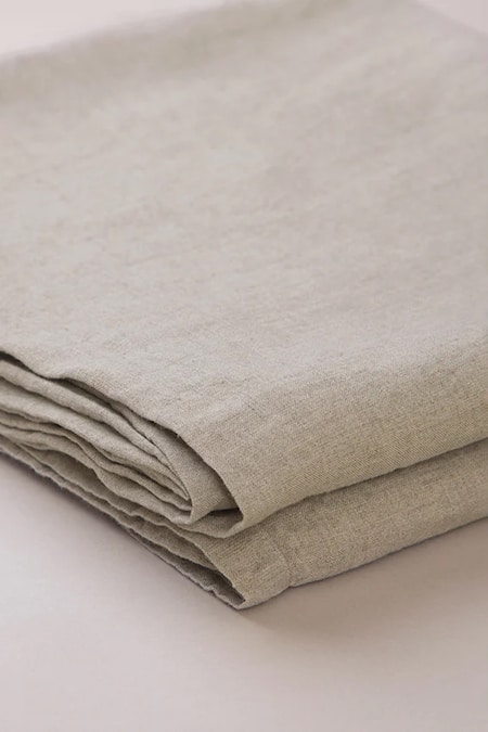 Buy_Saphed_Cream 100% Pure European Linen Plain Undyed Flat Sheet _Online_at_Aza_Fashions