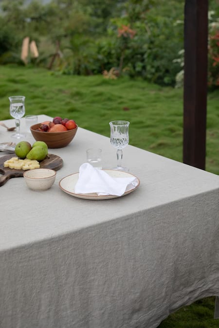 Saphed Undyed Linen Table Cloth 