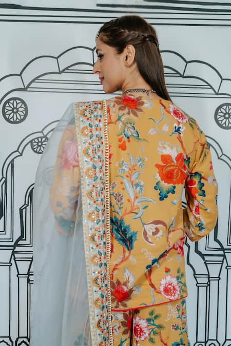 Gulabo Jaipur Ruksa Printed Kurta Set With Embroidered Dupatta 