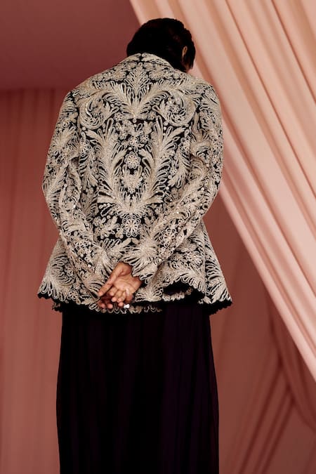 Pankaj & Nidhi Adorn Bloom Embellished Jacket With Sharara 