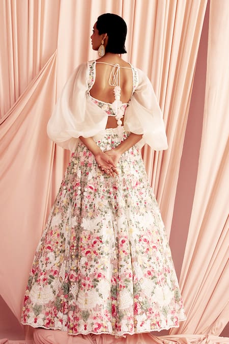 Pankaj & Nidhi Inverness Floral Embroidered Lehenga Blouse Set 