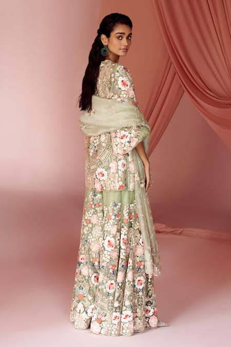 Pankaj & Nidhi Miera Hand Embellished Kurta Sharara Set 