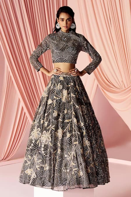 Pankaj & Nidhi Vera Sequin Embellished Lehenga With Blouse 