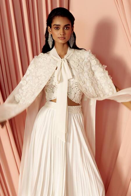 Buy Pankaj & Nidhi Pink Silk, Georgette Embroidery, Vintner Handmade Floral Work Cape And Skirt Set Online at Aza Fashions Buy_Pankaj & Nidhi_Pink Silk, Georgette Embroidery, Vintner Handmade Floral Work Cape And Skirt Set _Online_at_Aza_Fashions