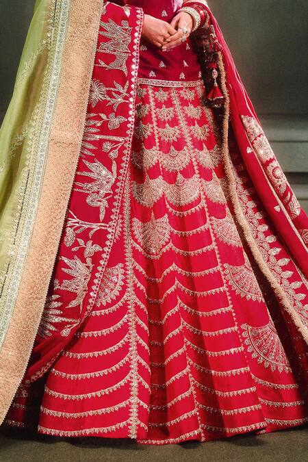 Masaba Red , Organza Embroidery, Sequins Round Anar Bridal Lehenga Set Online at Aza Fashions Masaba_Red , Organza Embroidery, Sequins Round Anar Bridal Lehenga Set _Online_at_Aza_Fashions