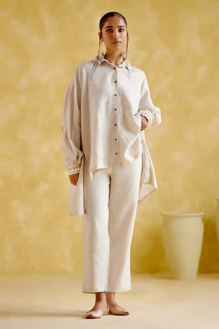 5Elements Seashell Linen Shirt With Pant 