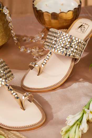 Buy House of Vian Gold Sheesha Mirror Work Kolhapuris Online at Aza Fashions Buy_House of Vian_Gold Sheesha Mirror Work Kolhapuris _Online_at_Aza_Fashions