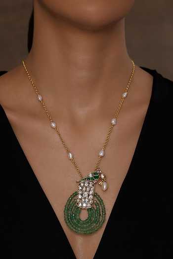 Joules by Radhika Charming Parrot Carved Pendant Necklace 