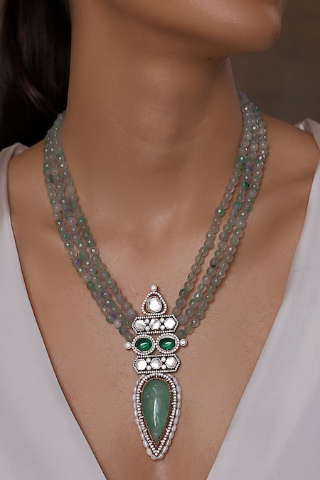 Joules by Radhika Tear Drop Shaped Pendant Necklace 