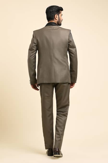 Arihant Rai Sinha Grey Hand Embroidered Tuxedo Set 