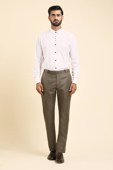 Buy_Arihant Rai Sinha_Gray Suede, Cotton, Satin Beads, Cut Work Grey Hand Embroidered Tuxedo Set 