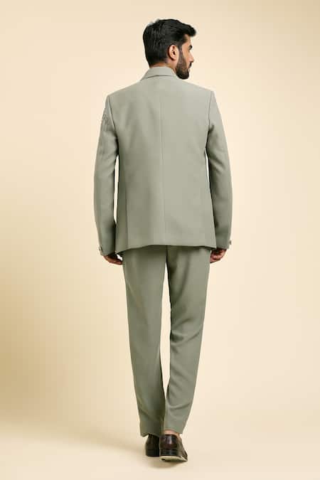 Arihant Rai Sinha Placement Floral Embroidered Tuxedo & Trouser Set 