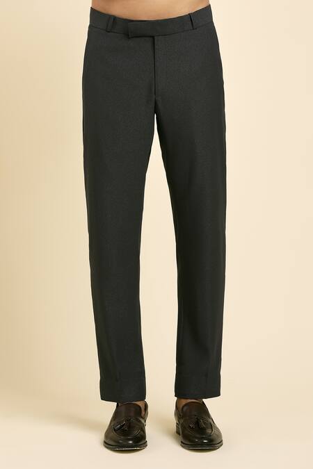 Buy_Arihant Rai Sinha_Gray Cotton, Wool, Suede, Silk Beads, Abstract Cutdana Embroidered Tuxedo Set _Online_at_Aza_Fashions