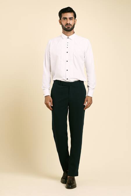 Arihant Rai Sinha_Green Polyester, Cotton, Silk Beads, Embroidery Floret Tuxedo Set _Online_at_Aza_Fashions