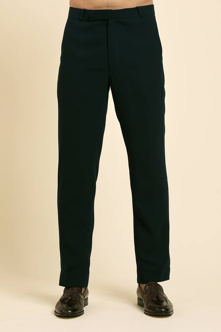 Shop_Arihant Rai Sinha_Green Polyester, Cotton, Silk Beads, Embroidery Floret Tuxedo Set _Online_at_Aza_Fashions