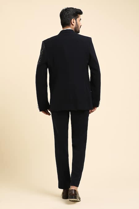 Arihant Rai Sinha Beads Embroidered Collar Tuxedo Trouser Set 