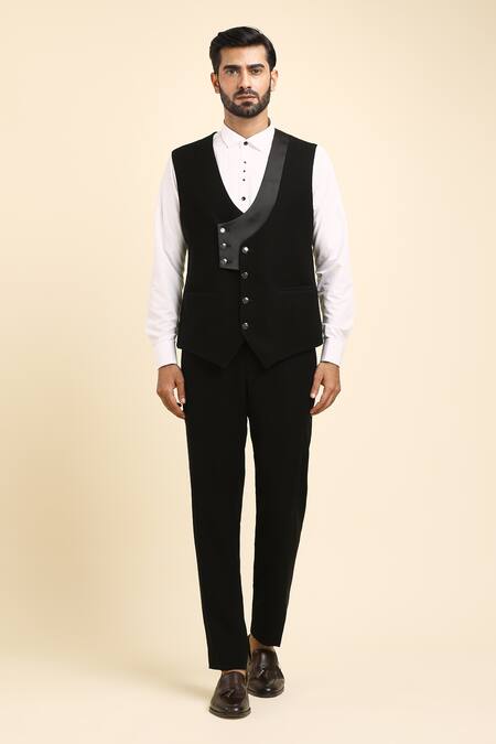 Buy Arihant Rai Sinha Black , Taffeta, Satin Beads, Linear Embroidered Tuxedo Trouser Set Online at Aza Fashions Buy_Arihant Rai Sinha_Black , Taffeta, Satin Beads, Linear Embroidered Tuxedo Trouser Set _Online_at_Aza_Fashions