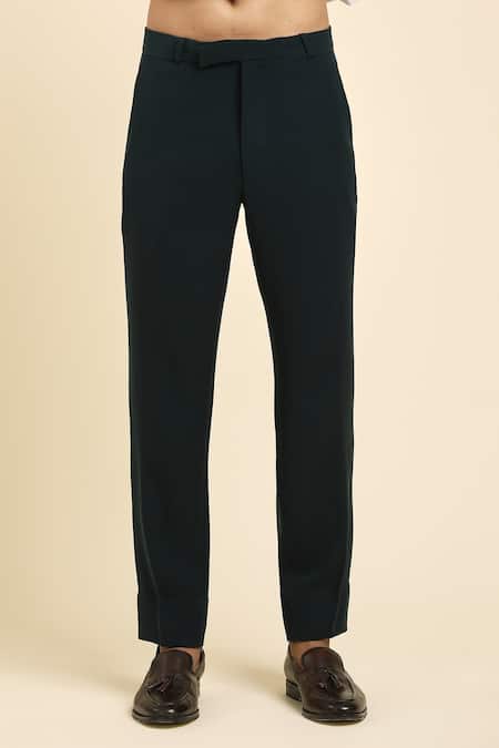 Buy_Arihant Rai Sinha_Green Cotton, Polyester Cut Work, Beads Cutdana Embroidered Tuxedo Set _Online_at_Aza_Fashions