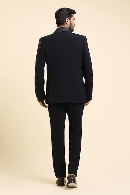 Arihant Rai Sinha Geometric Embroidered Tuxedo Set 