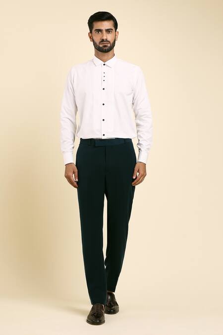 Shop Arihant Rai Sinha Green Cotton, Polyester Embroidery, Beads, Cut Work Floral Cutdana Tuxedo Set Shop_Arihant Rai Sinha_Green Cotton, Polyester Embroidery, Beads, Cut Work Floral Cutdana Tuxedo Set