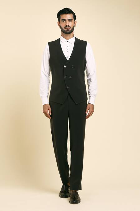 Arihant Rai Sinha Black , Polyester, Satin, Silk Beads, Cut Work, Floral Tuxedo Set Online at Aza Fashions Arihant Rai Sinha_Black , Polyester, Satin, Silk Beads, Cut Work, Floral Tuxedo Set _Online_at_Aza_Fashions