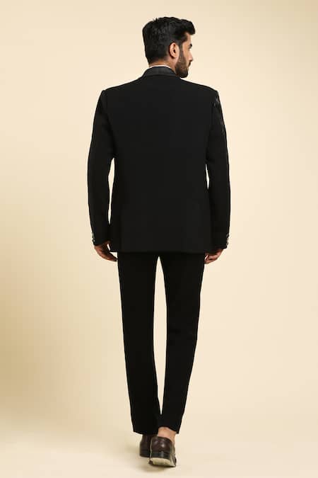 Arihant Rai Sinha Abstract Wave Embroidered Tuxedo Set 