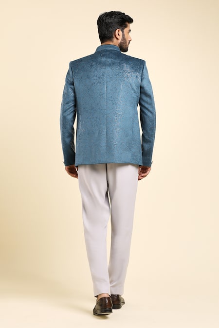 Arihant Rai Sinha Geometric Pattern Bandhgala With Trouser 