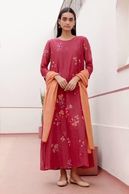 Vaayu Thread Applique Embroidered Anarkali With Dupatta 