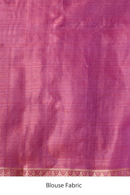 Buy_Dusala_Purple Kota Doria Embroidery Zinnia Handwoven Saree With Running Blouse Piece