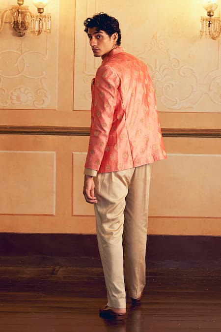 Aditi Gupta Banarasi Quilted Jacket With Short Kurta Set 