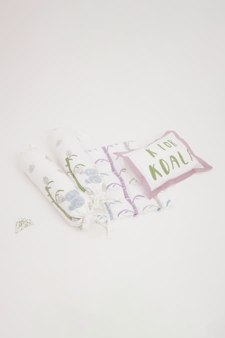 Masaya Purple Hypoallergenic Cotton Hand Block Printed K For Koala Cot Bedding Set at Aza Fashions Masaya_Purple Hypoallergenic Cotton Hand Block Printed K For Koala Cot Bedding Set_at_Aza_Fashions