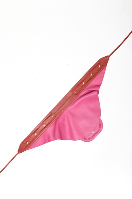 Immri Leather Plain Peplum Pocket Belt 