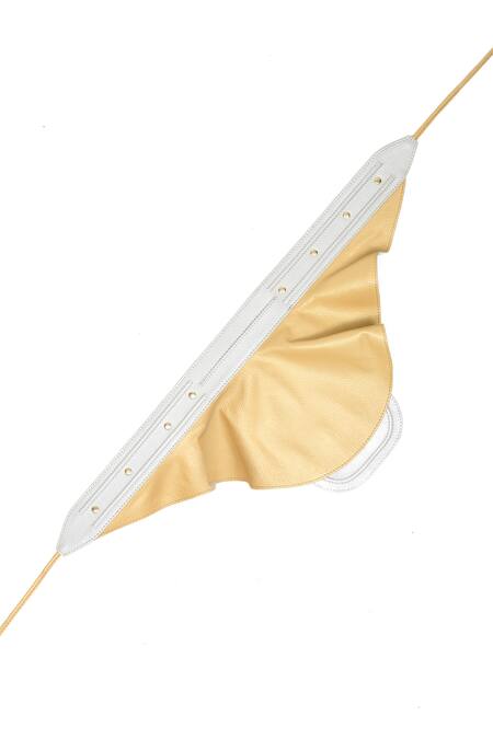 Immri Leather Two-Tone Peplum Pocket Belt 