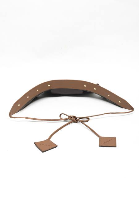 Buy Immri Brown Plain Tie-up Peplum Pocket Belt Online at Aza Fashions Buy_Immri_Brown Plain Tie-up Peplum Pocket Belt _Online_at_Aza_Fashions