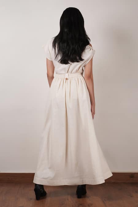 Shop MATI_1 Off White Cotton One Shoulder Plain Top at Aza Fashions Shop_MATI_1_Off White Cotton One Shoulder Plain Top _at_Aza_Fashions